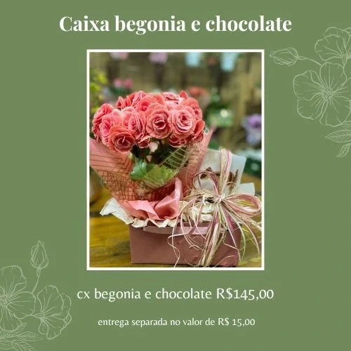 Caixa begônia e chocolate